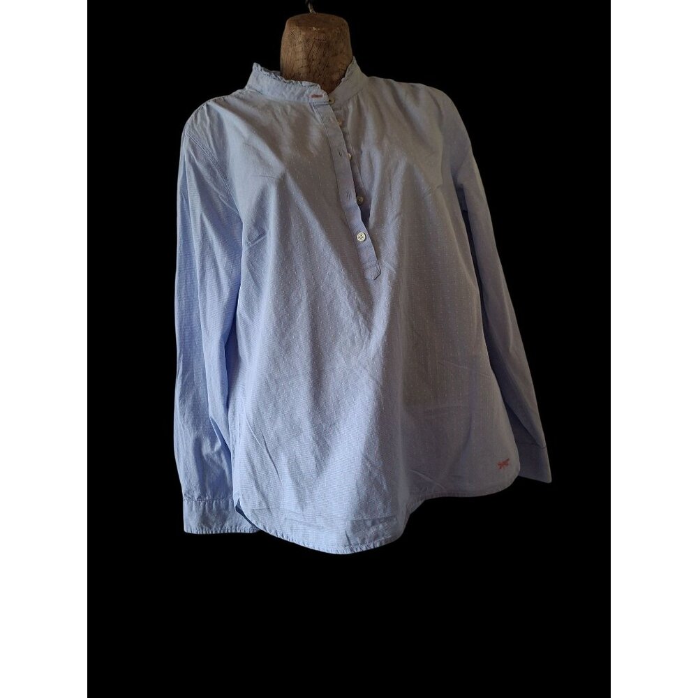 Talbots Womens Blue Button-Down Long Sleeve Blouse Size M